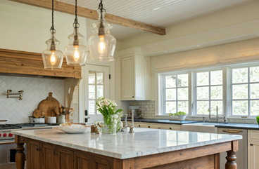 Bright Country Kitchen Lighting