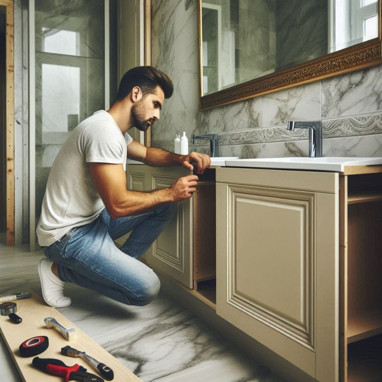 professional bathroom cabinet installation