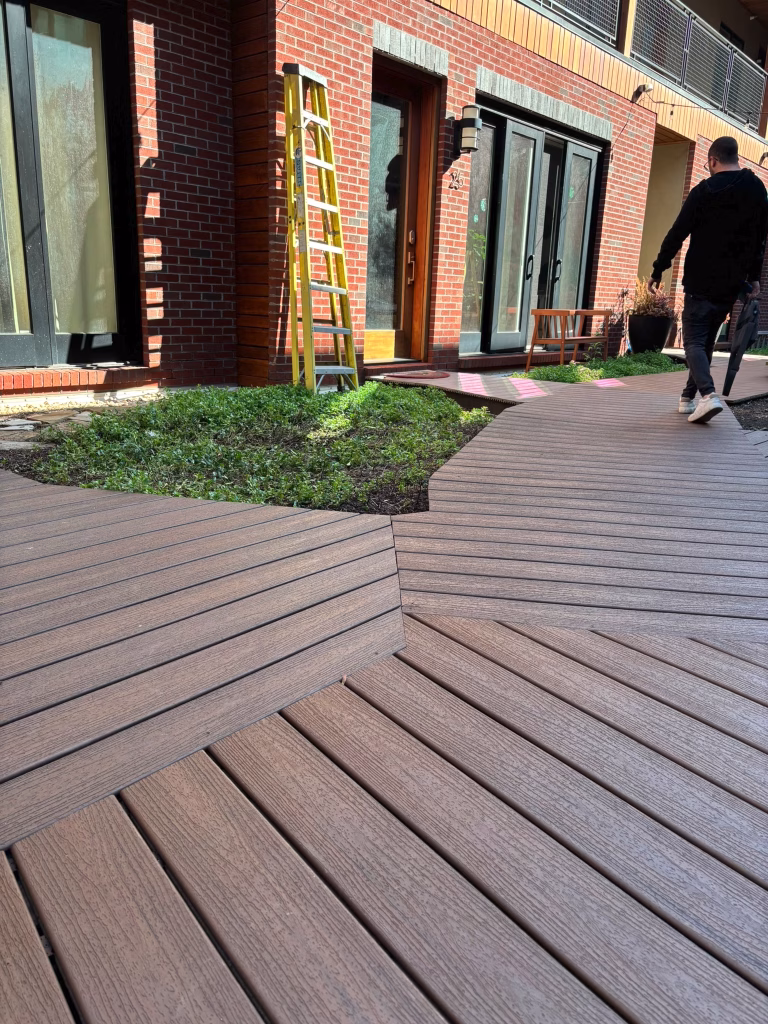 Narrow Side-Yard Decking Path for Clean Access