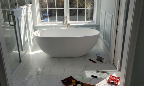 Classic Freestanding Tub Installation in Old City – 210 Market St, Philadelphia, PA 19106