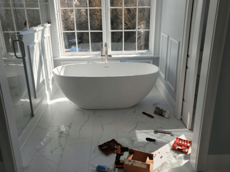 Classic Freestanding Tub Installation in Old City – 210 Market St, Philadelphia, PA 19106